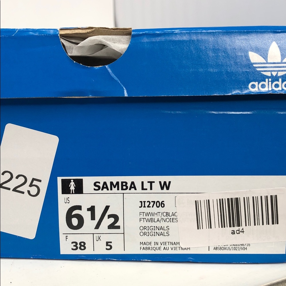Adidas Samba LT Long Tongue JI2706 Patent Leather White Womens Shoes Size 6.5 - Picture 2 of 13